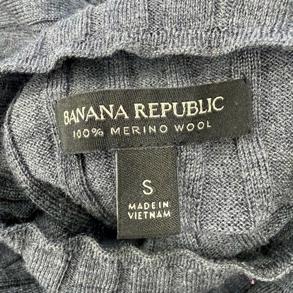 Banana Republic Merino Wool Ribbed Sweater Pullover Mock Neck Size S NEW - Picture 10 of 13